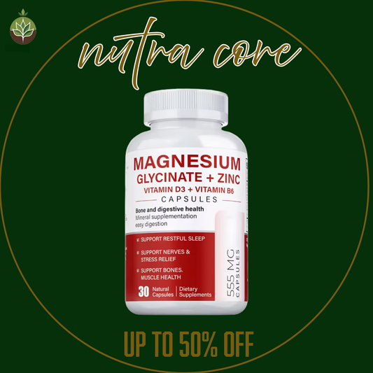 Magnesium Glycinate + Zinc with Vitamin D3 & B6 – Sleep, Stress & Bone Health Support